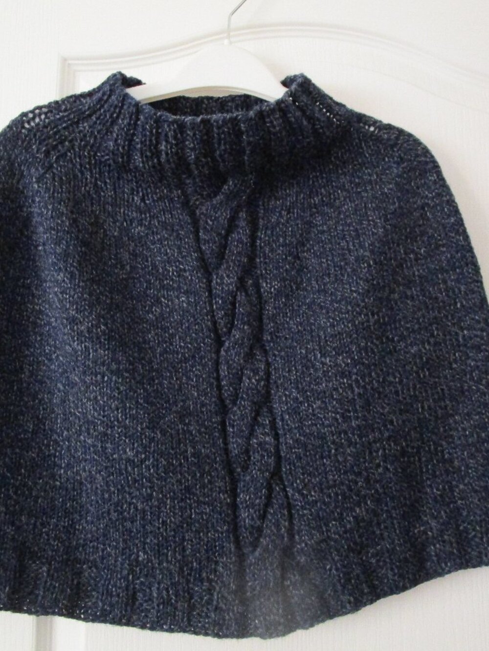 Handmade Variegated Navy Poncho